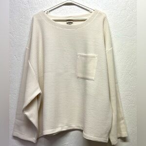 A New Day - Women’s Plus Super Soft Ribbed Knit Sweatshirt W/Pocket